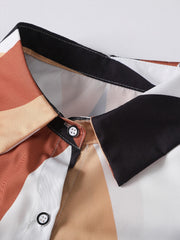 Colorblock Stripe Long Sleeve Shirt Dress