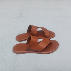 Women's Toe Loop Flat Slides Roman Style Non Slip Shoes