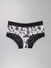 3pcs Gothic Lace Hipster Panties Halloween Skull Print Intimates