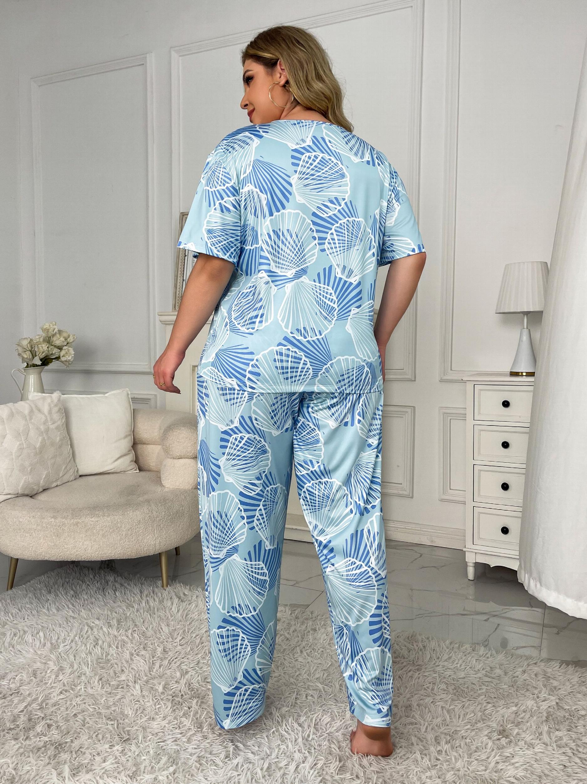 Shell Print Tee & Pants Pajama Set