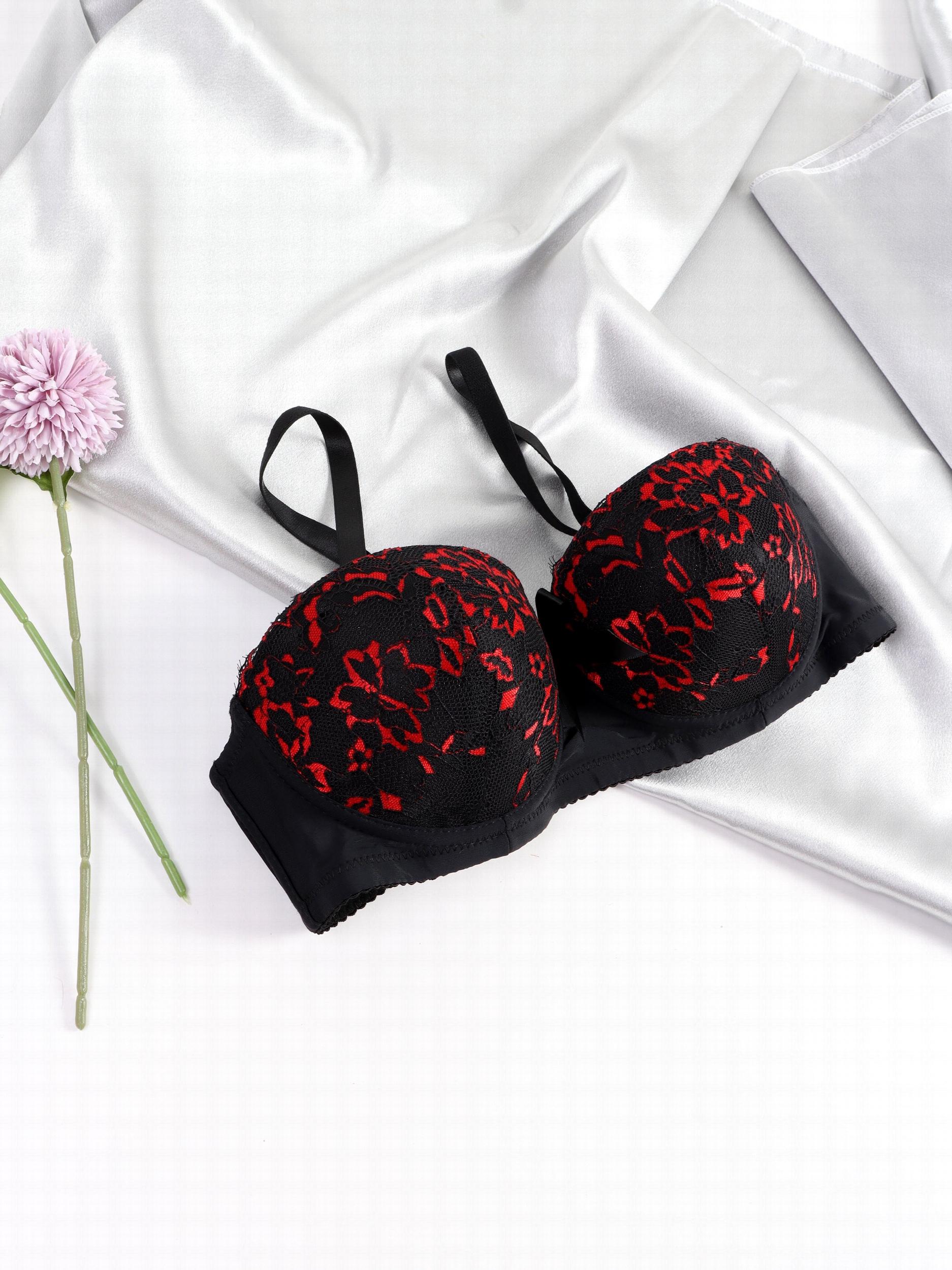 Lace Push Up Bra Comfy & Breathable Bow Tie Lingerie