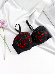 Lace Push Up Bra Comfy & Breathable Bow Tie Lingerie