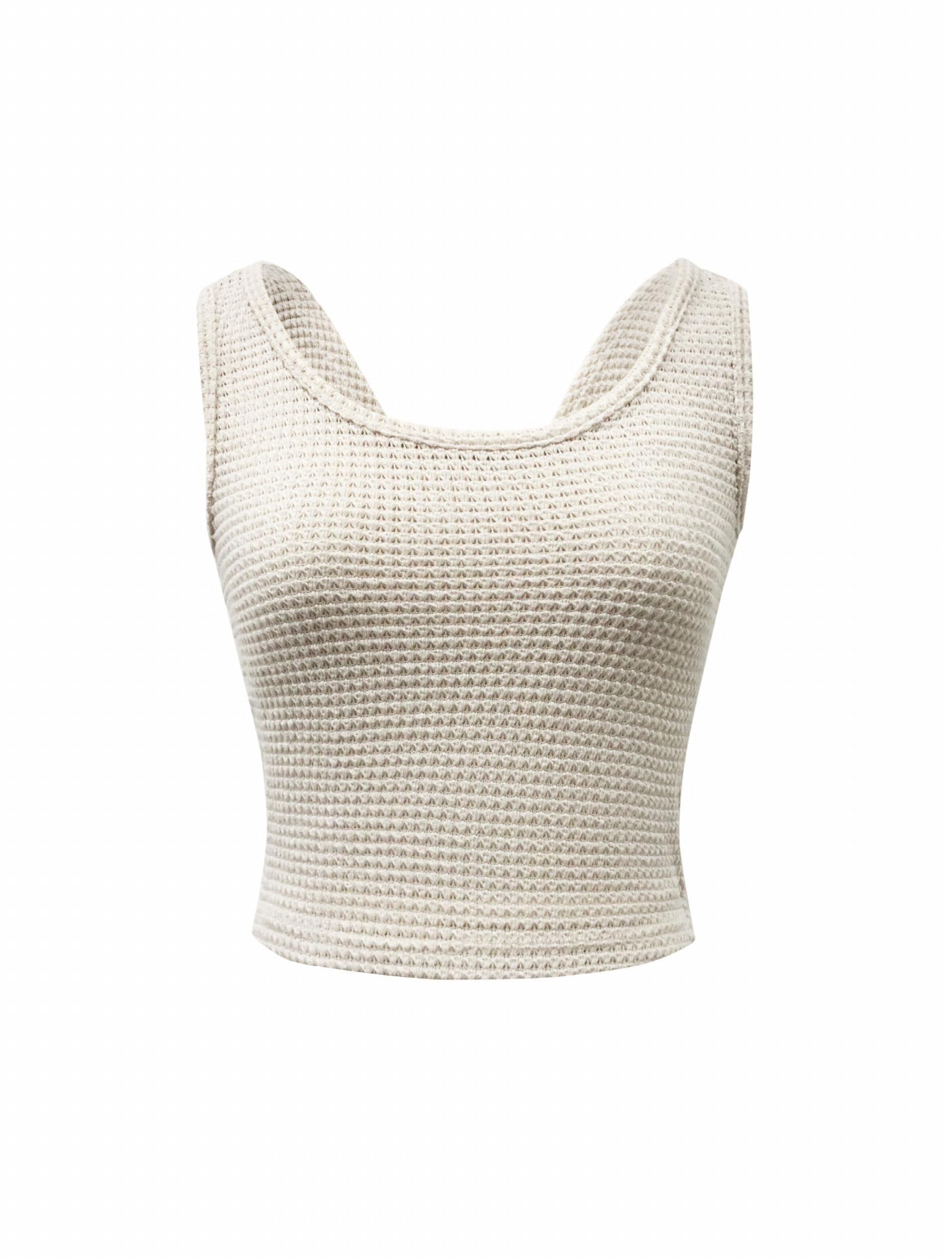 Twist Back Crew Neck Tank Top Sleeveless Casual Summer Top