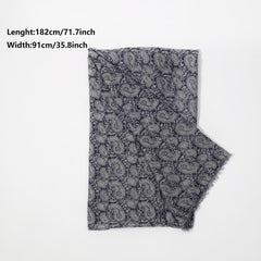 Paisley Print Scarf Thin Gauze Shawl Tassel Head Wrap Vintage Turban