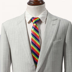 Rainbow Striped Tie for Men's Party