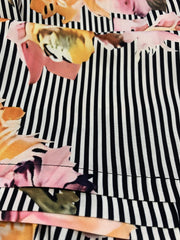 Boat Neck Top & Floral Print Pants Set