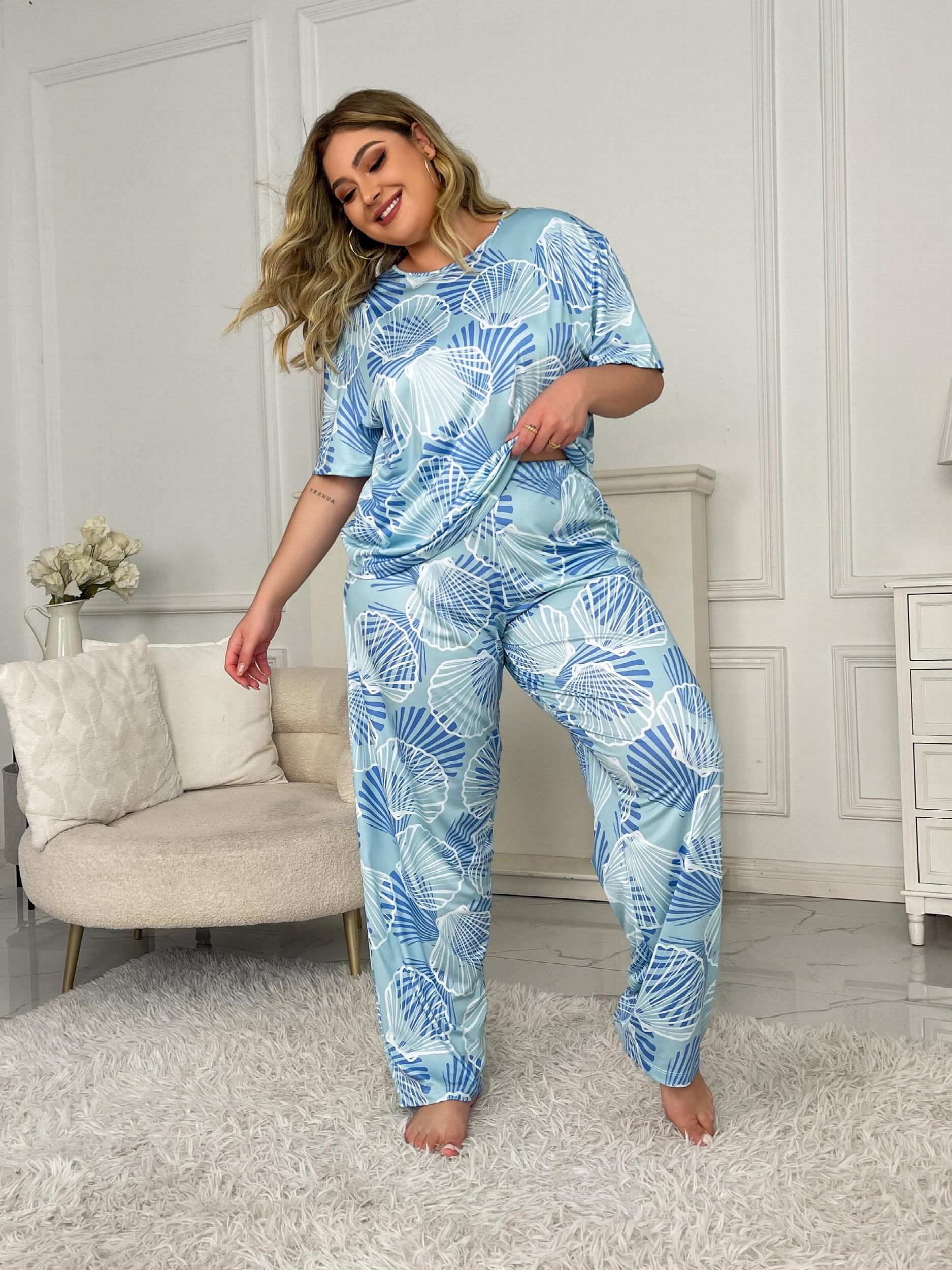 Shell Print Tee & Pants Pajama Set