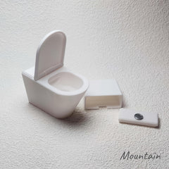 1:12 Scale Mini Toilet Set with Tissue Holder for Dollhouse Bathroom Decor