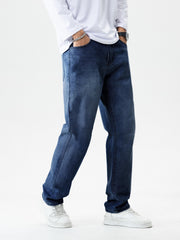 Men's Loose Fit Classic Jeans for All Seasons