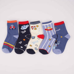 5pairs Kids Cartoon Breathable Soft Socks - Spring Summer