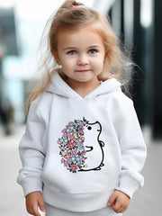 Flower Hedgehog Print 2pcs Girls Outfits For Sports Spring Fall
