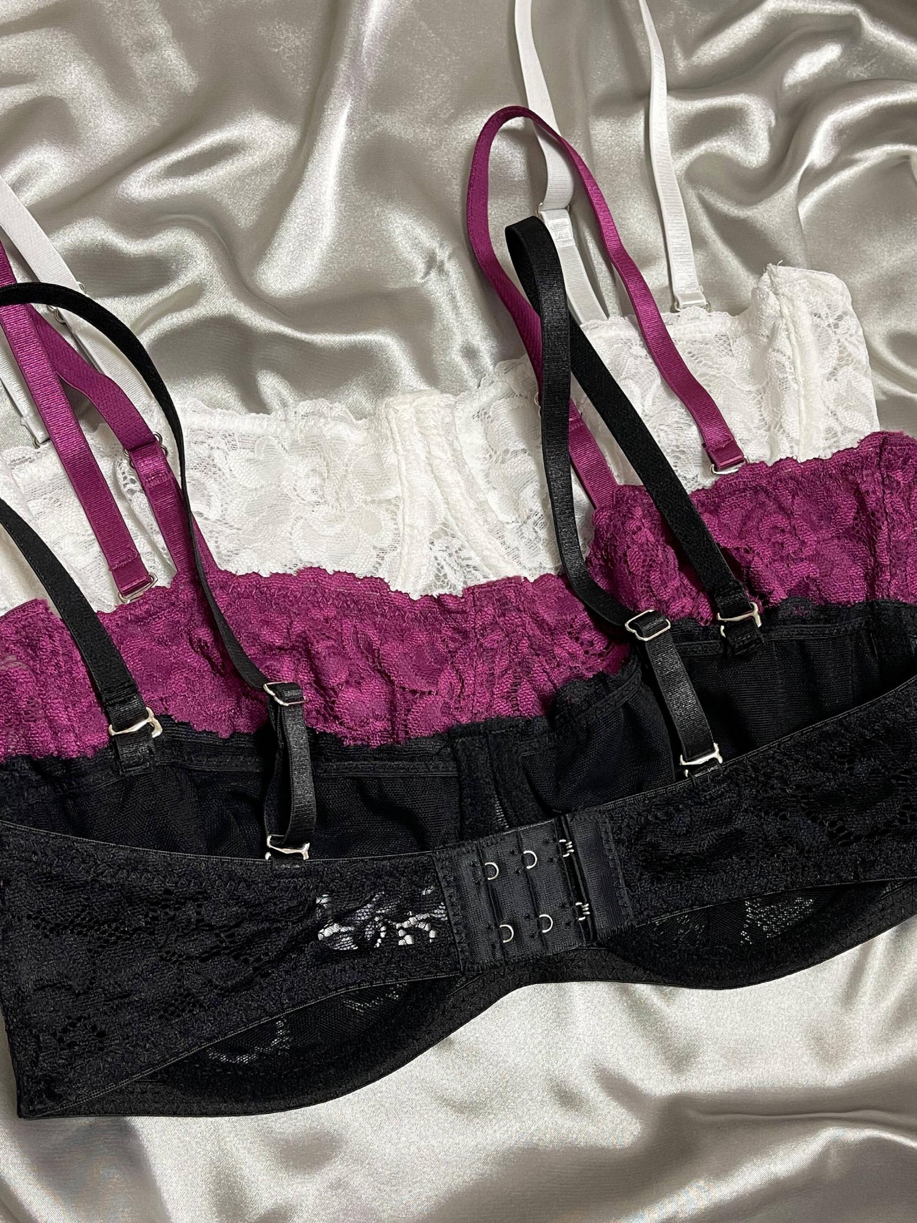 3pcs Lace Unlined Bras Women's Lingerie