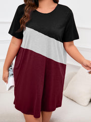 Colorblock Short Sleeve Tee Nightdress