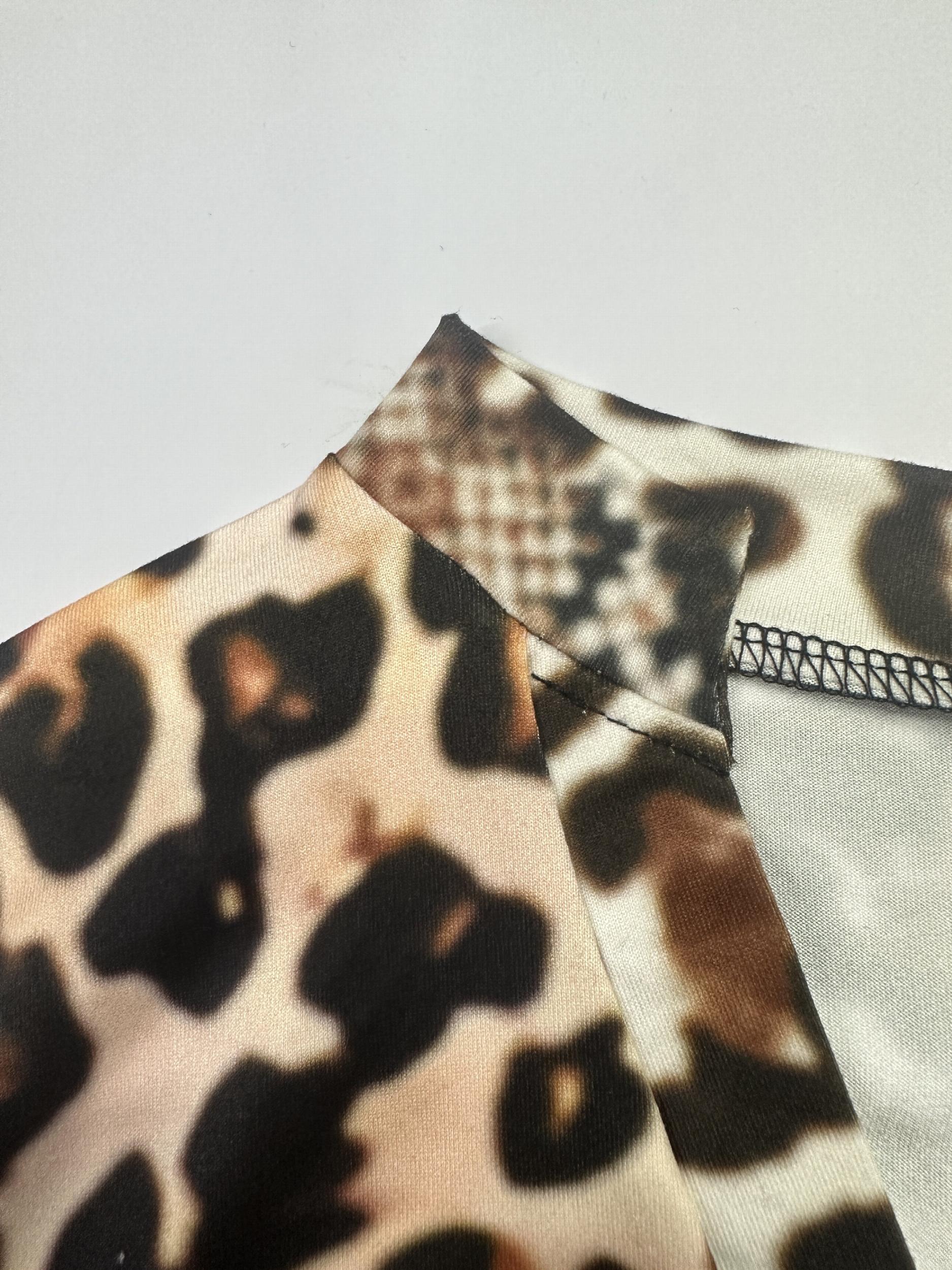 Leopard Print Romper Jumpsuit Tie Waist Casual Slim Fit
