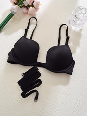 Comfy Plunge Bra Solid Scoop Breathable Lingerie