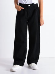 High Waist Straight Leg Girls Jeans Regular Fit Denim Pants
