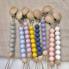 Wooden Octagonal Pacifier Chain Pacifier Holder Baby Gift