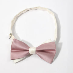 Double Layer Pink Bow Tie Necktie Classic Pre-Tied Shirt Tie for Women