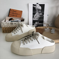 Colorblock Lace Up Platform Sneakers Low Top Women's Shoe