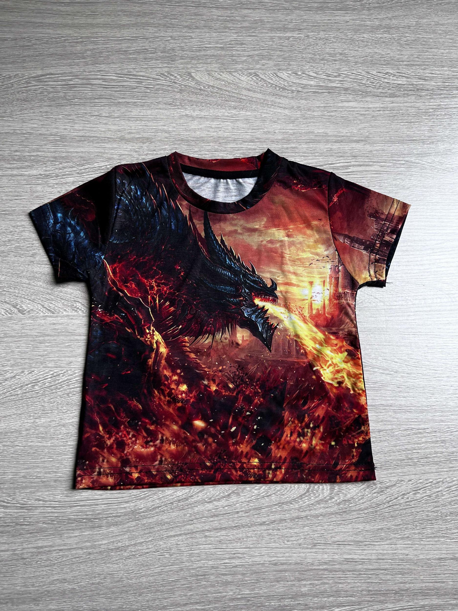 Boys' Evil Dragon Graphic T Shirt 3D Print Active Stretch Tee