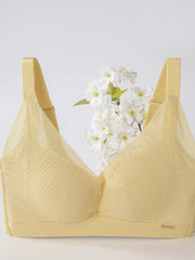 Wireless Push Up Bra Lace Trim Comfortable Lingerie