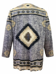 Southwestern Print Open Front Cardigan