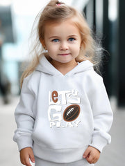 Rugby Pattern Long Sleeve Hooded Sweatshirt for Girls