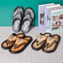Men's Casual Letter Print Flip Flops Arch Support Lightweight Non slip Sandals