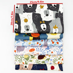 6pcs Soft Cotton Rocket Plant Twill Printed Fabric for Duvet Cover DIY