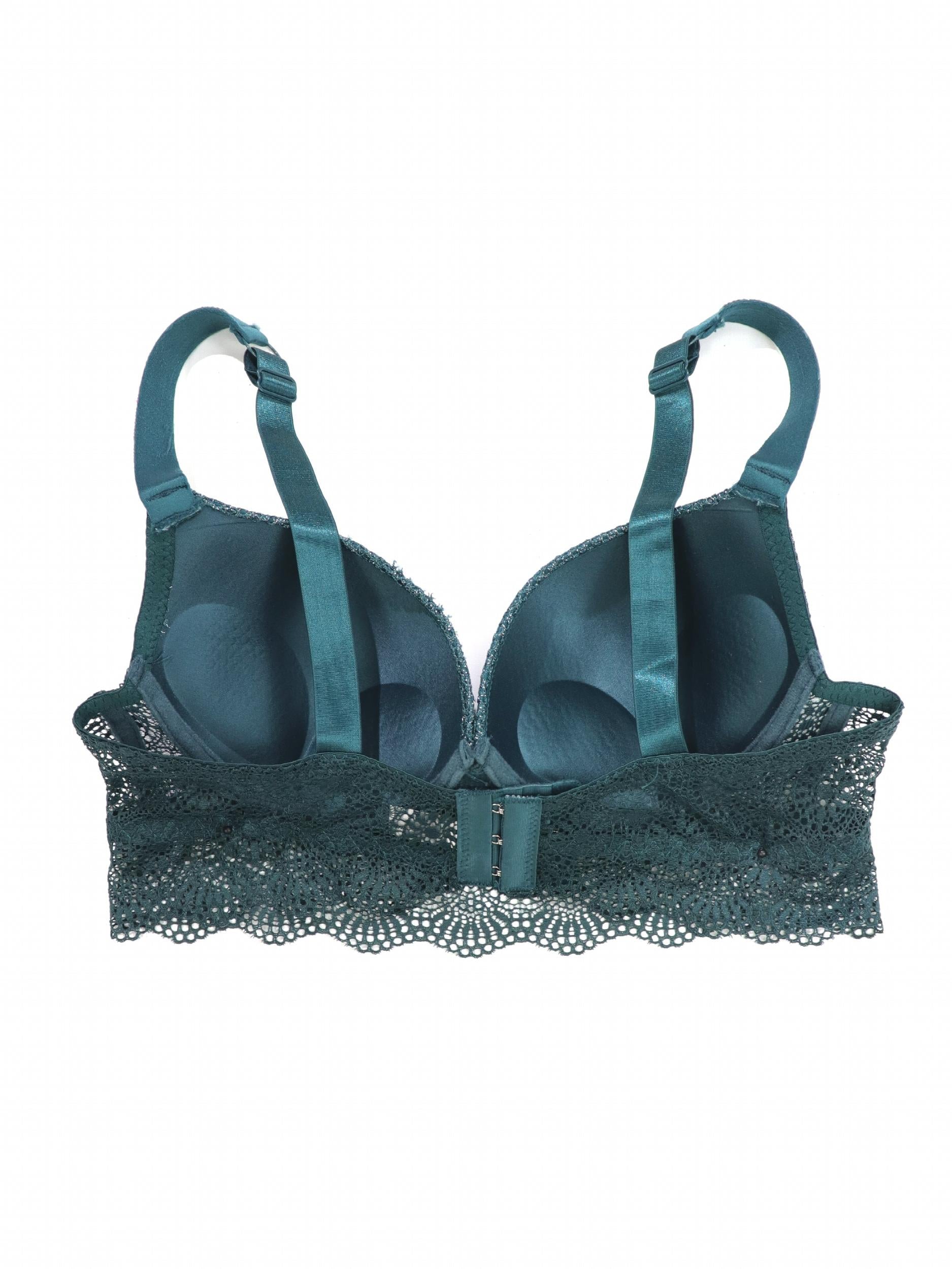 Lace Push Up Bra with Rhinestone Straps