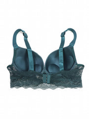 Lace Push Up Bra with Rhinestone Straps