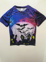 Dark Castle Bat Pattern Print T Shirt for Men