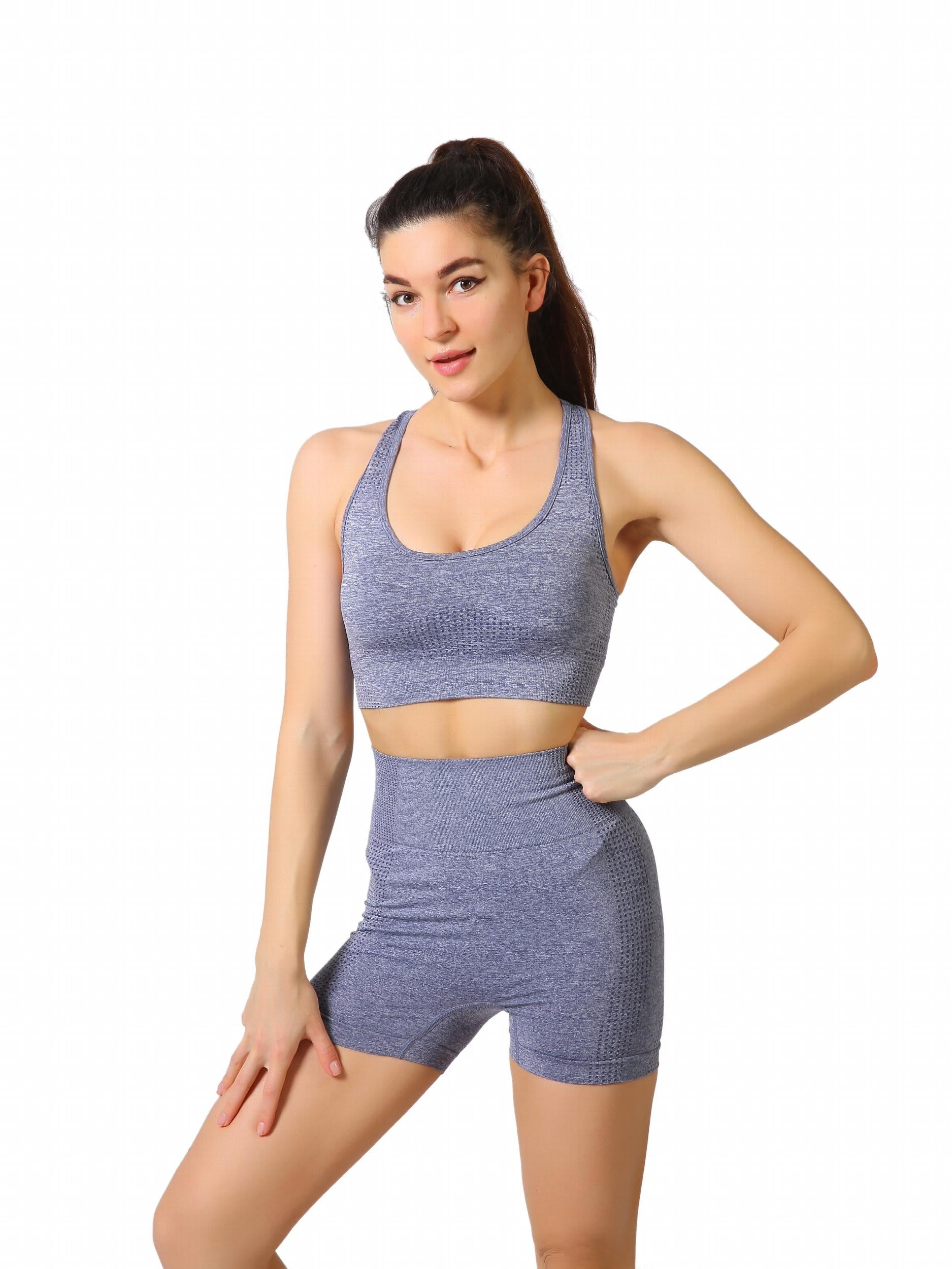 Yoga Sports Set Racer Back Sports Bra & Leggings Suits Women's Activewear