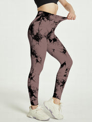 High Waist Tie Dye Leggings Seamless Workout Pants Elastic Gym Running Yoga