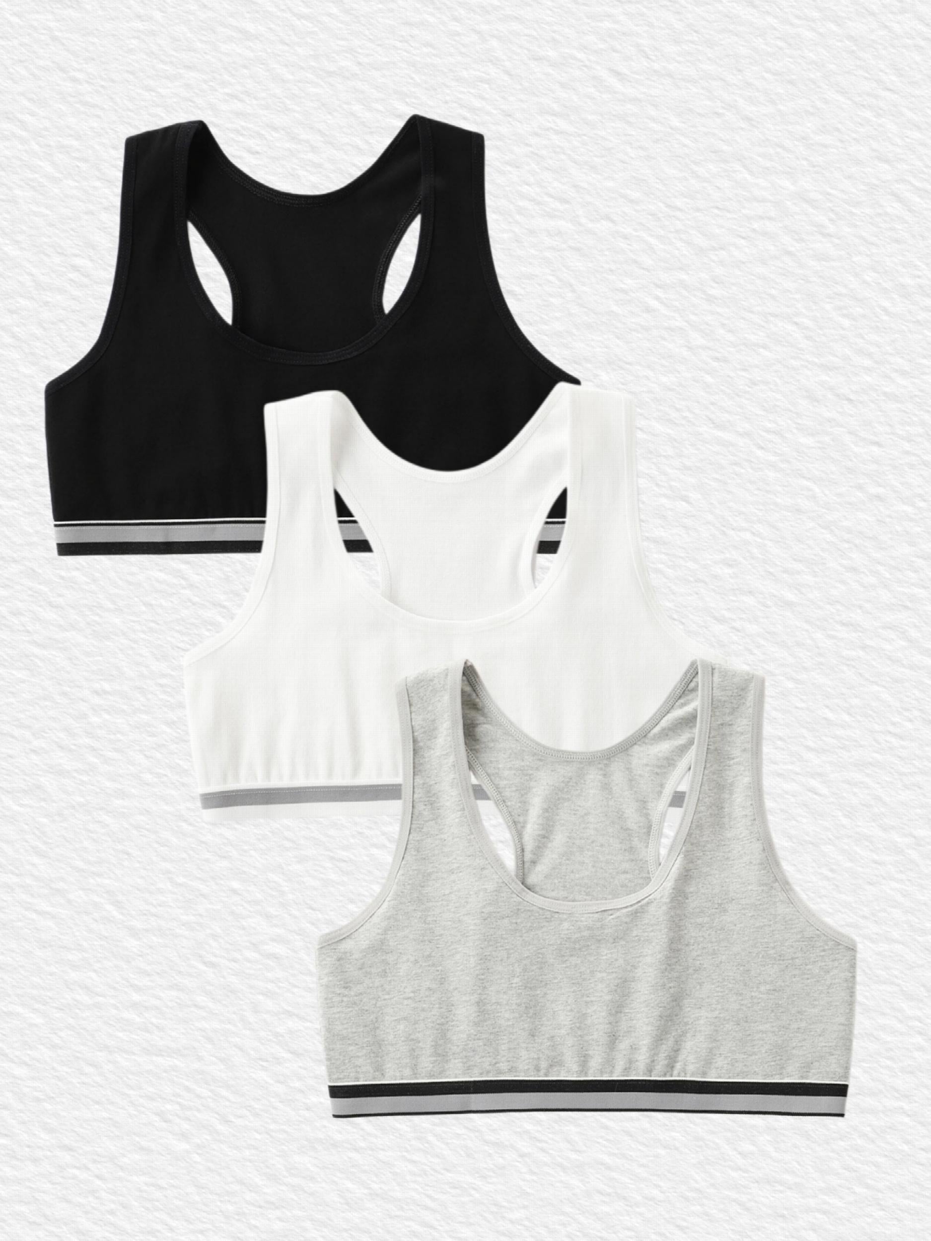 4pcs Girls Cotton Anti-Convex Bras Female Elastic Crop Top Vests