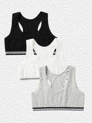 4pcs Girls Cotton Anti-Convex Bras Female Elastic Crop Top Vests