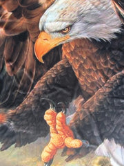 Men's Eagle Print T-shirt Casual Stretch Tee for Outdoors