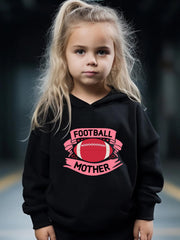 Rugby Pattern Long Sleeve Hooded Sweatshirt Girls Comfy Hoodies