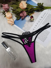 Floral Embroidery Thongs Low Waist Panties