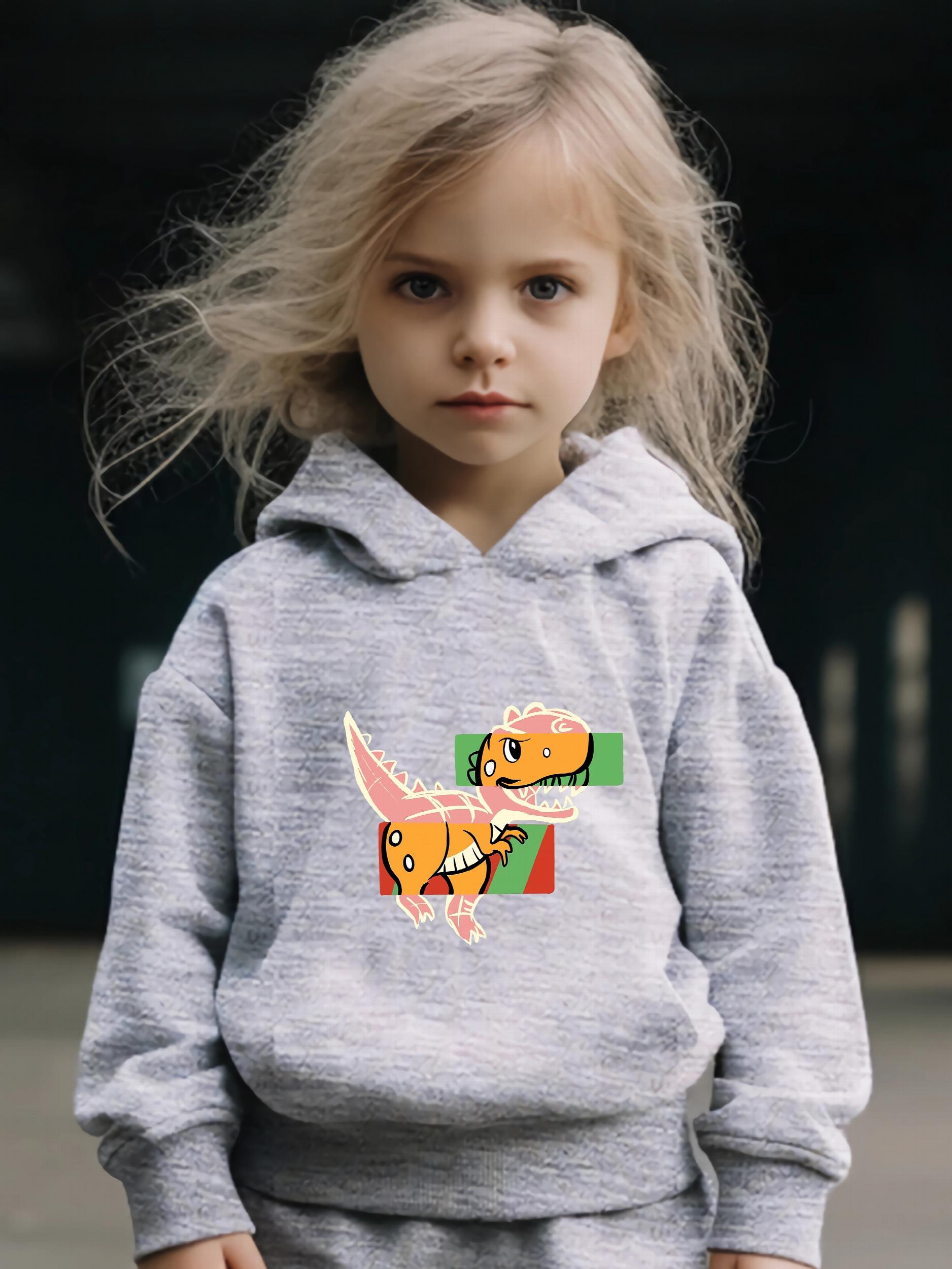 Dino Graphic 2pcs Set Girls Casual Comfy Activewear for Spring Fall