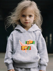Dino Graphic 2pcs Set Girls Casual Comfy Activewear for Spring Fall