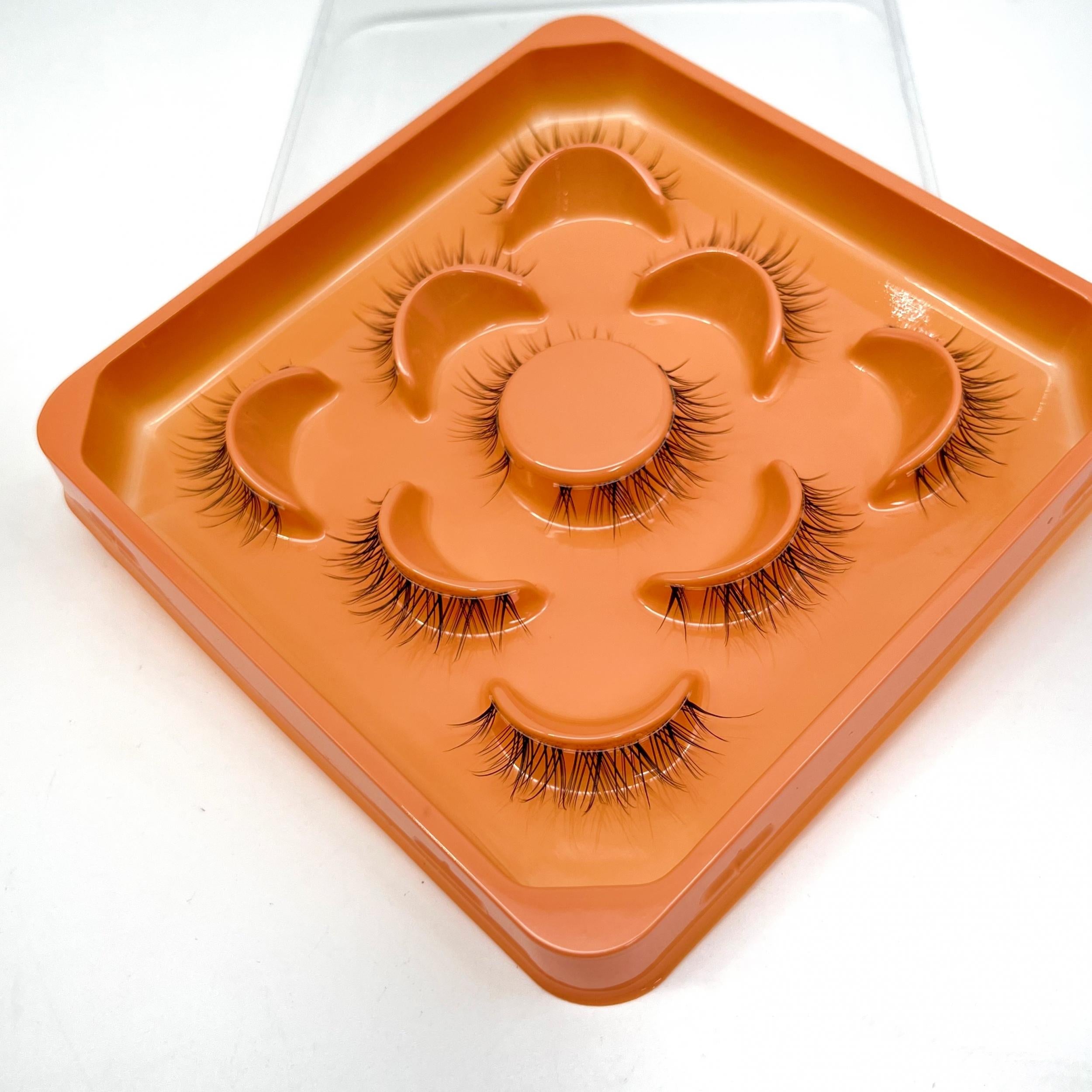 5 Pairs D Curling Natural Eyelashes 8-12mm Wispy Volume Lashes