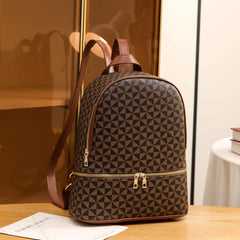 Vintage Argyle Print Backpack Classic Daypack Women's Casual Everyday Bag