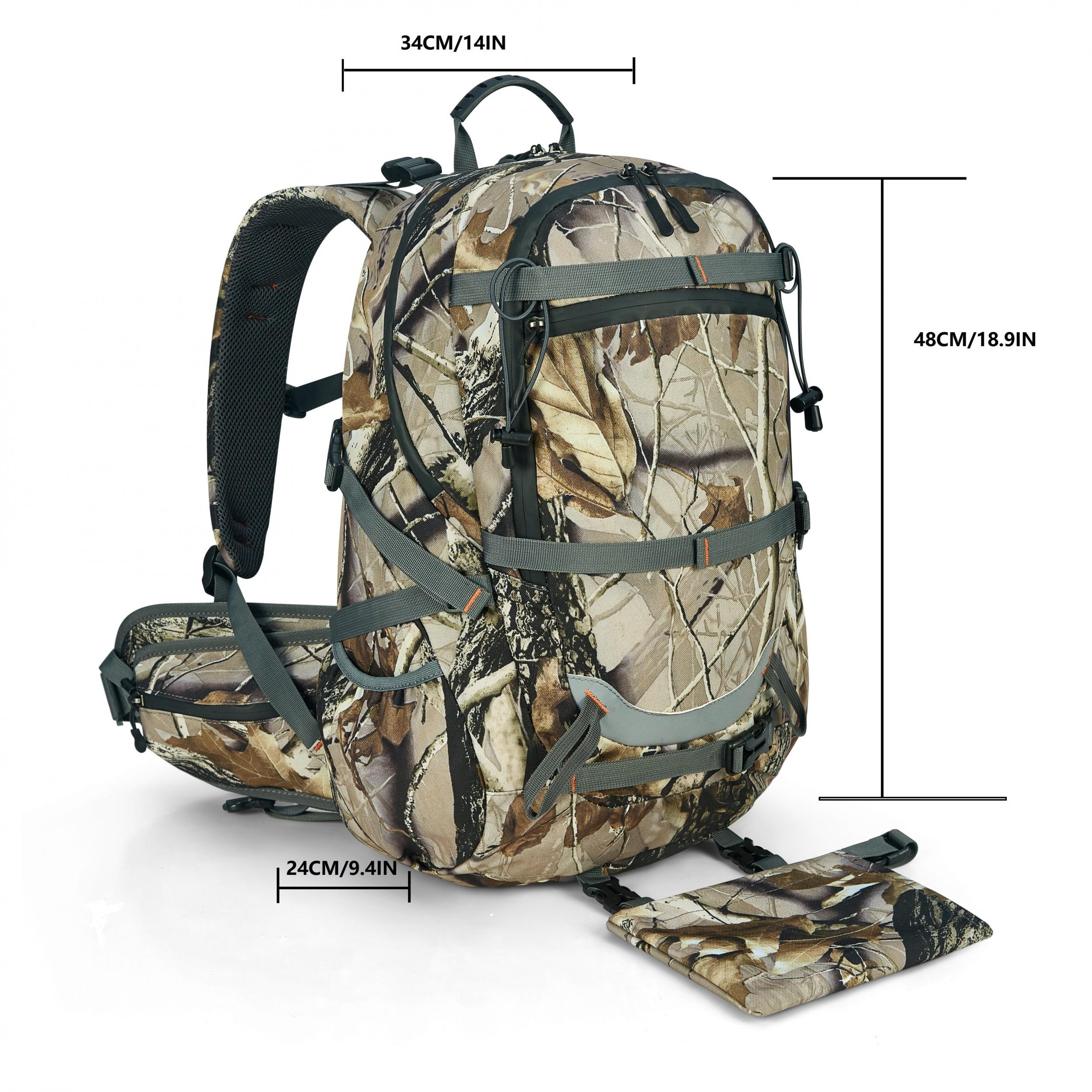 35L Waterproof Camo Backpack Large Capacity Bag for Men with Rain Cover