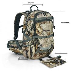 35L Waterproof Camo Backpack Large Capacity Bag for Men with Rain Cover