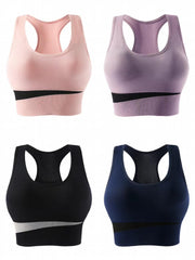 4pcs Block Racerback Sports Bra for Women