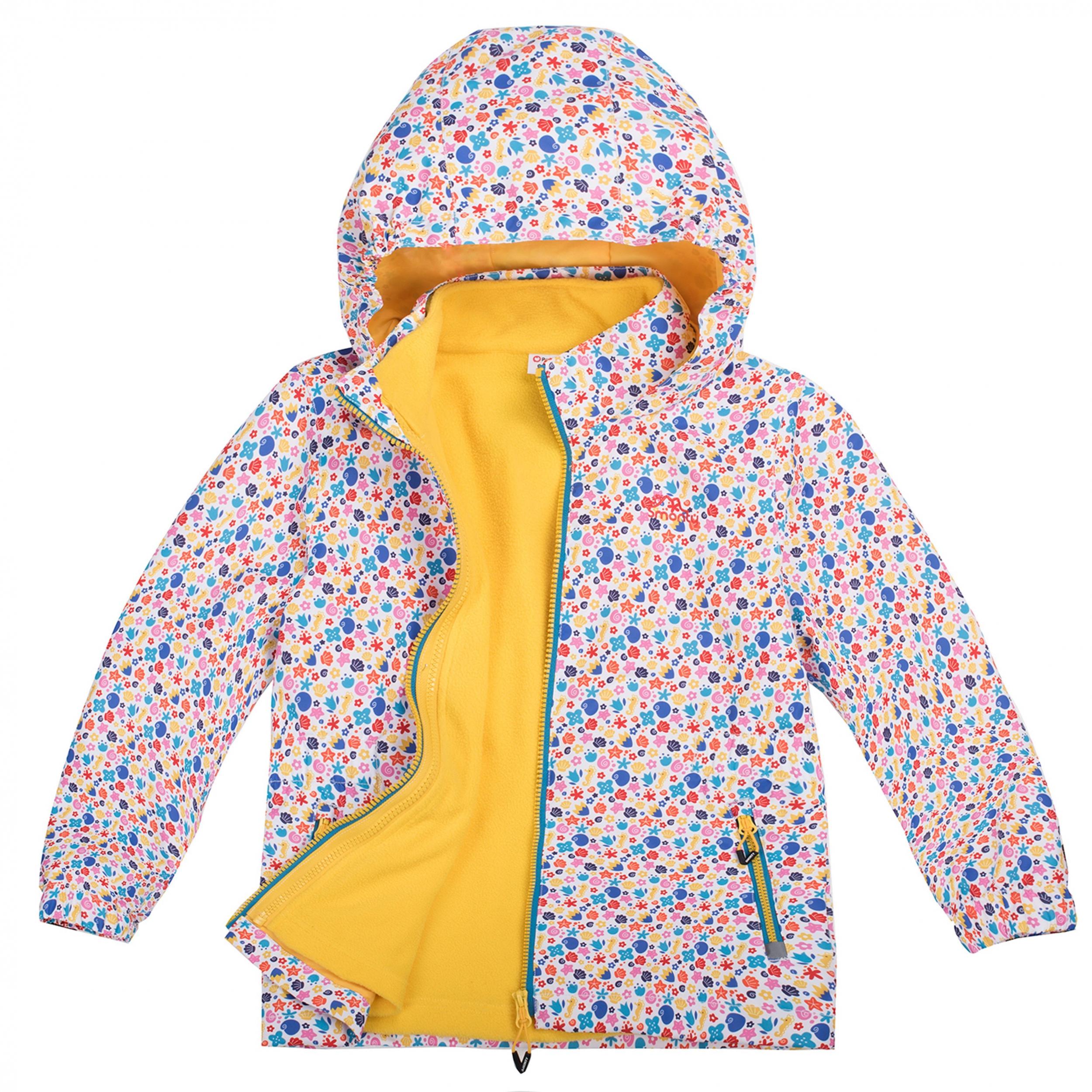 Toddler Girls Cartoon Print Hooded Jacket with Pockets