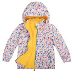 Toddler Girls Cartoon Print Hooded Jacket with Pockets