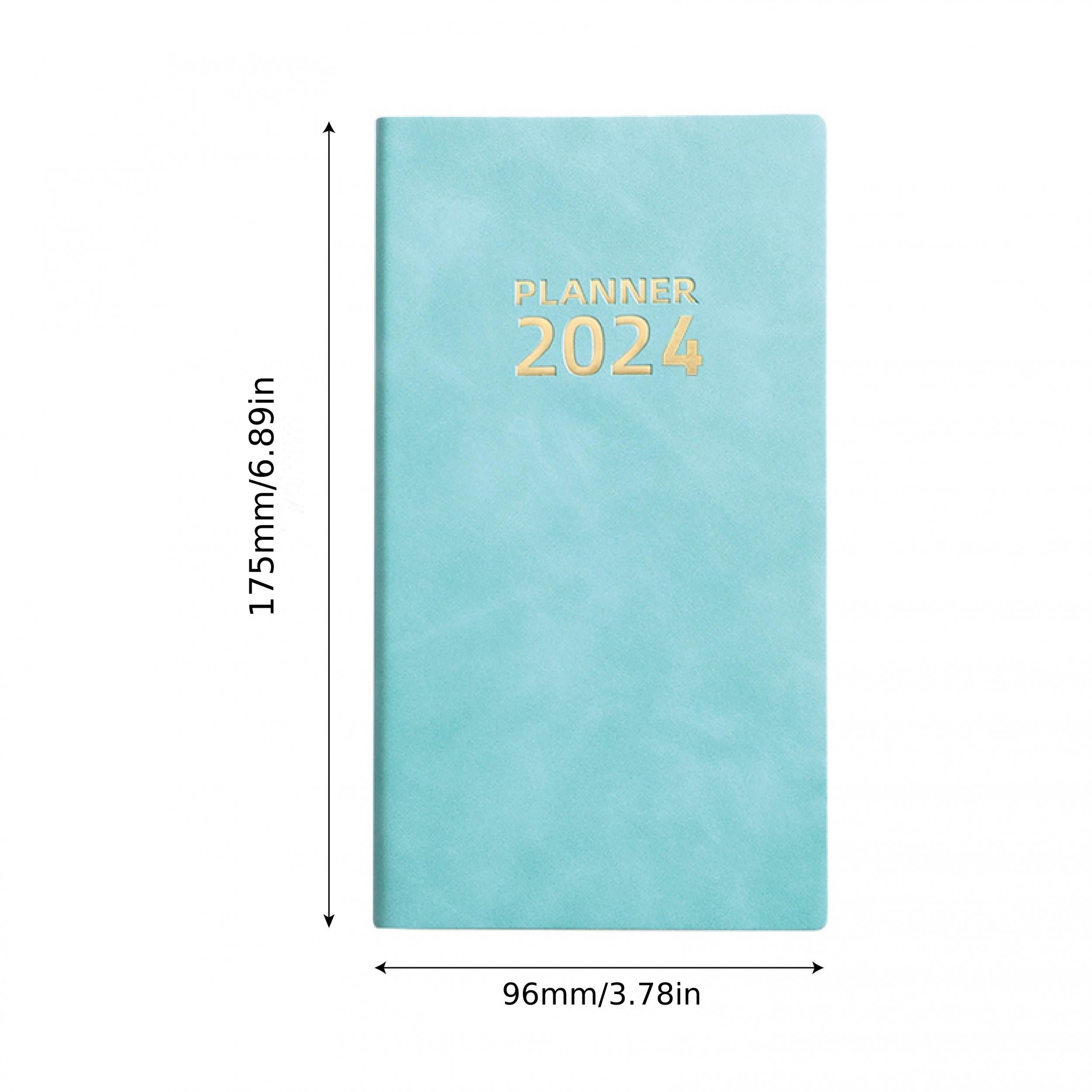 A6 English Calendar Book Leather Monthly Index Notebook Daily Plan