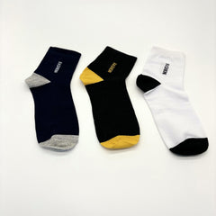 Men's Block Crew Socks Breathable Cotton Blend Comfy Casual Unisex Socks